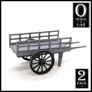 1:48 Scale - 2 PACK - Work Cart Kits (unpainted wood, laserboard, resin)