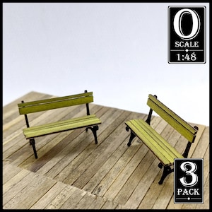 1:48 Scale 5&#39; Park Bench Kit x3 (unfinished wood kit)