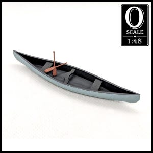 1:48 Scale 14&#39; Canoe with Paddles (unpainted resin & wood)