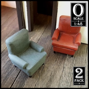 1:48 Scale 1920&#39;s Mohair Chair x2 (unpainted resin)