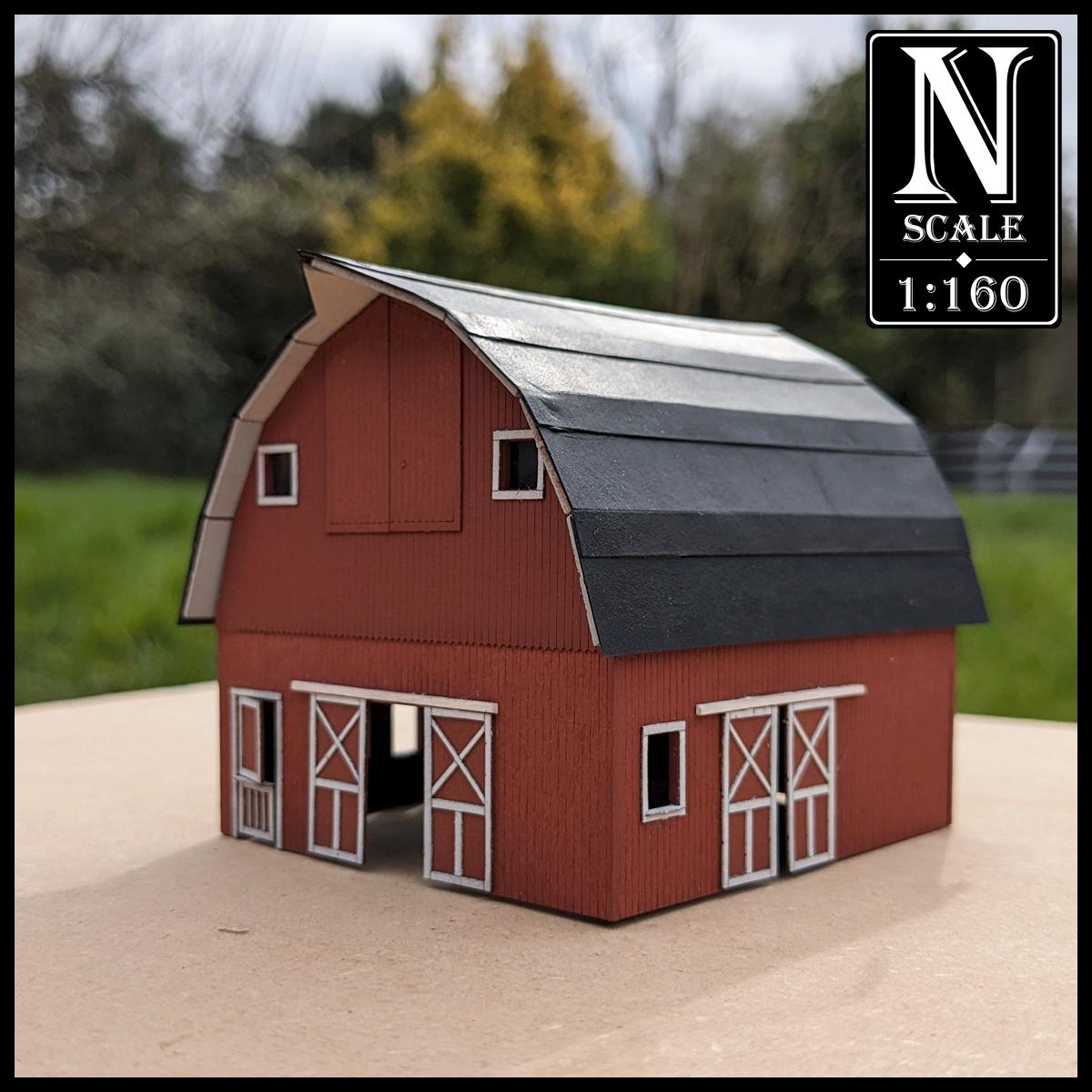 1:160 N Scale - Stable Barn Kit (unpainted Wood, Paper) - Etsy