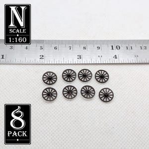 1:160 N Scale - 60" Wagon Wheel x8 (unpainted resin) image 2