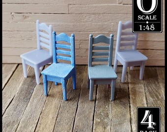 1:48 Scale Chair Set "The Classic" x4 (unpainted resin)