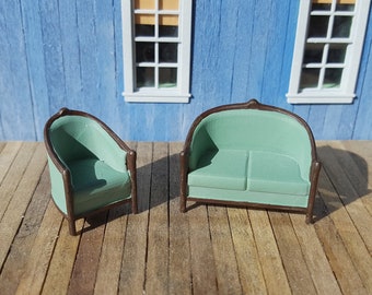 1:48 Scale 1920's Chair & Couch Set (unpainted resin)