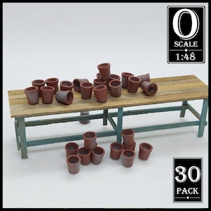 1:48 Scale Garden Pots Bulk Set (x30) (unpainted resin)