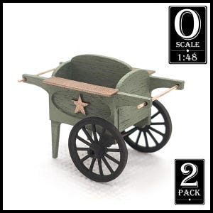 1:48 Scale - 2 PACK - Vendor Cart &quot;A&quot; Kits (unpainted wood, resin)