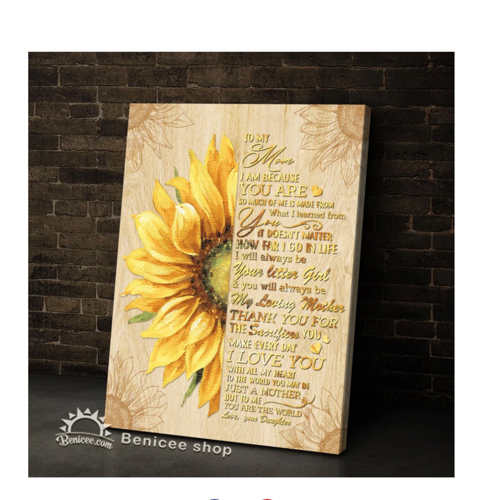 Sunflower Canvas Mother's Day Gifts Top 3 Gift For Mom To Etsy