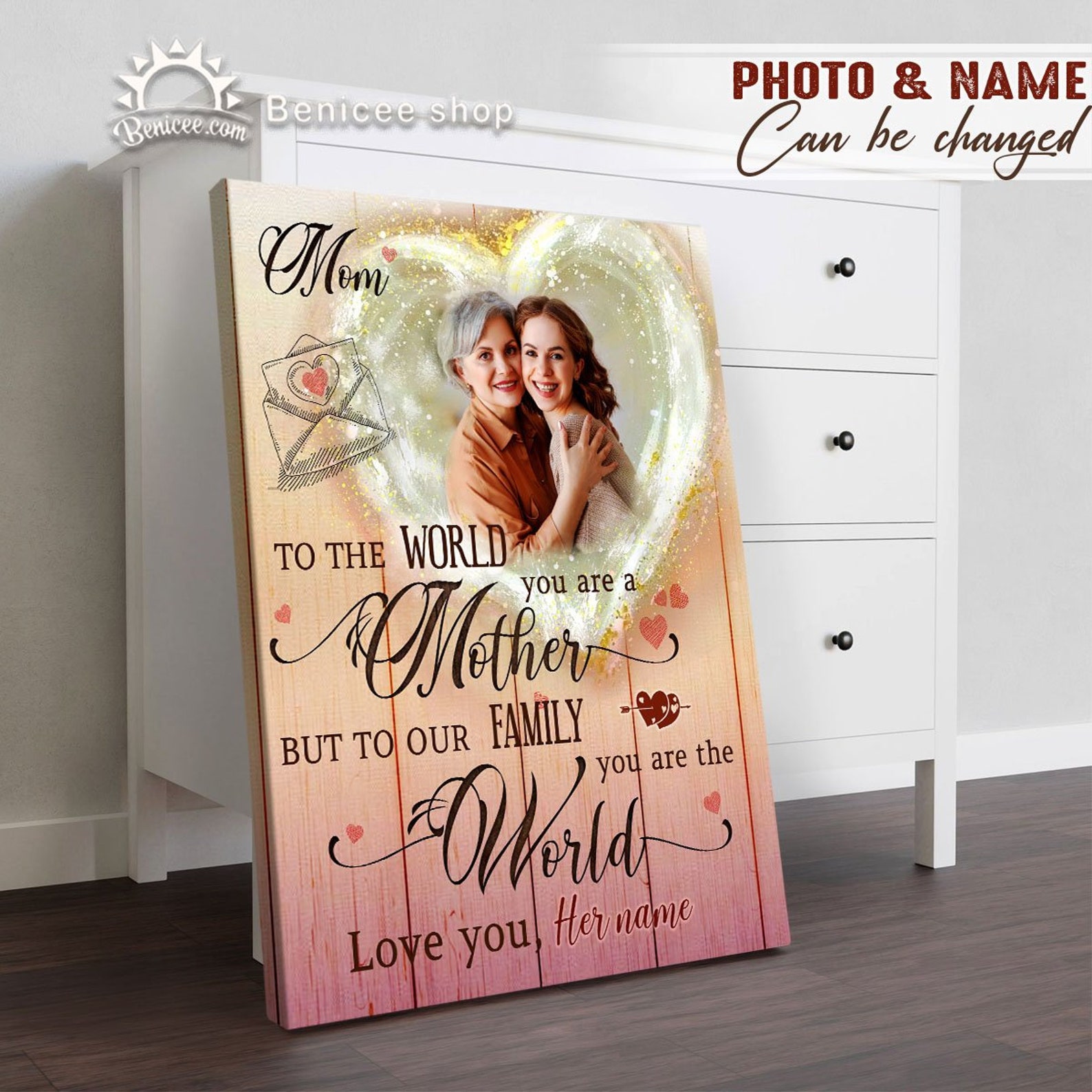 Personalized Canvas Mother's Day Gift For Mom Top 3 Mother Etsy