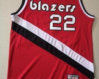 Mens Basketball Jersey Blazers 22# Clyde Drexler Retro Jersey,Cool Breathable Fabric Embroidered Training Sleeveless Sportswear,S