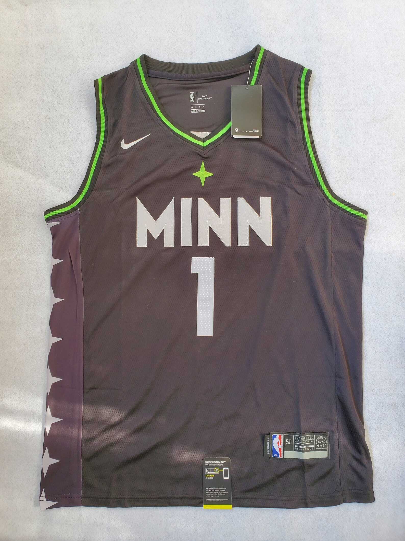 Men's 1 Anthony Edwards Basketball Jersey Timberwolves Etsy
