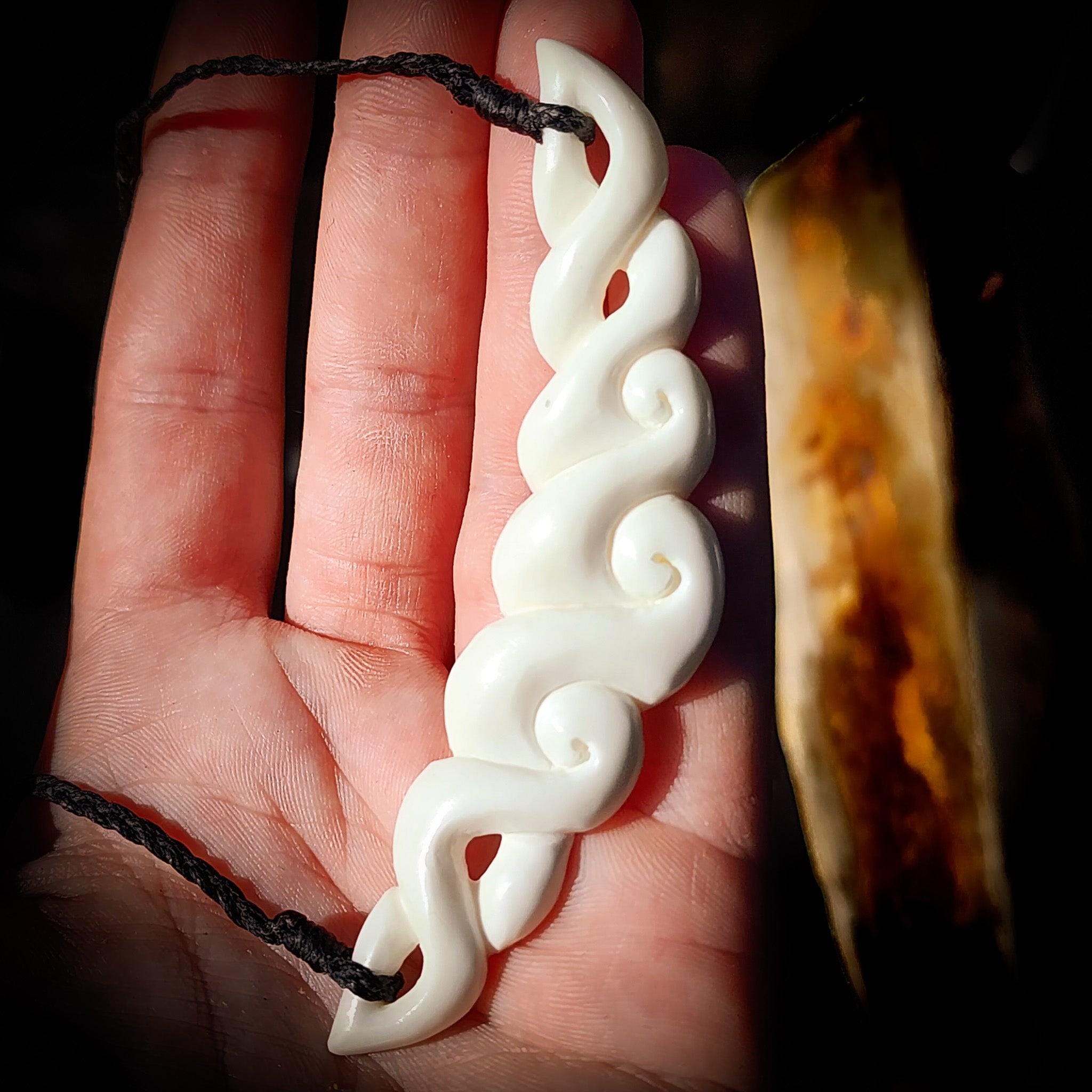 Plate Koru Natural Maori Bone Carving Pendant Necklace - Koru Plate - Etsy