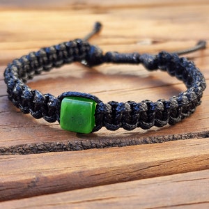 New Zealand Greenstone Macrame Bracelet