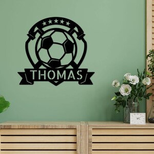 Custom Soccer Name Sign: Steel Sports Wall Art