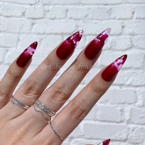 Bloody Halloween Press on Nail, Blood Splatter Nails, Spooky Nails, Fake Nails, Scary Nails, Long Nails