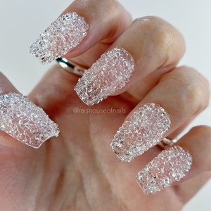 Icy Winter Press on Nails, Christmas Nails, Snowflake Nails, Fake Nails, Custom Nails, Gel Nails