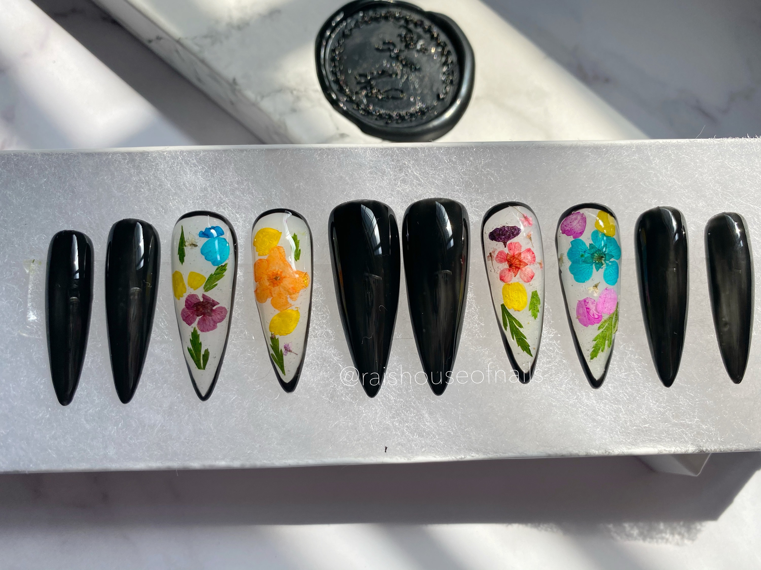 Dried Flowers Press on Nails Milk Bath Fake Nails Milky - Etsy