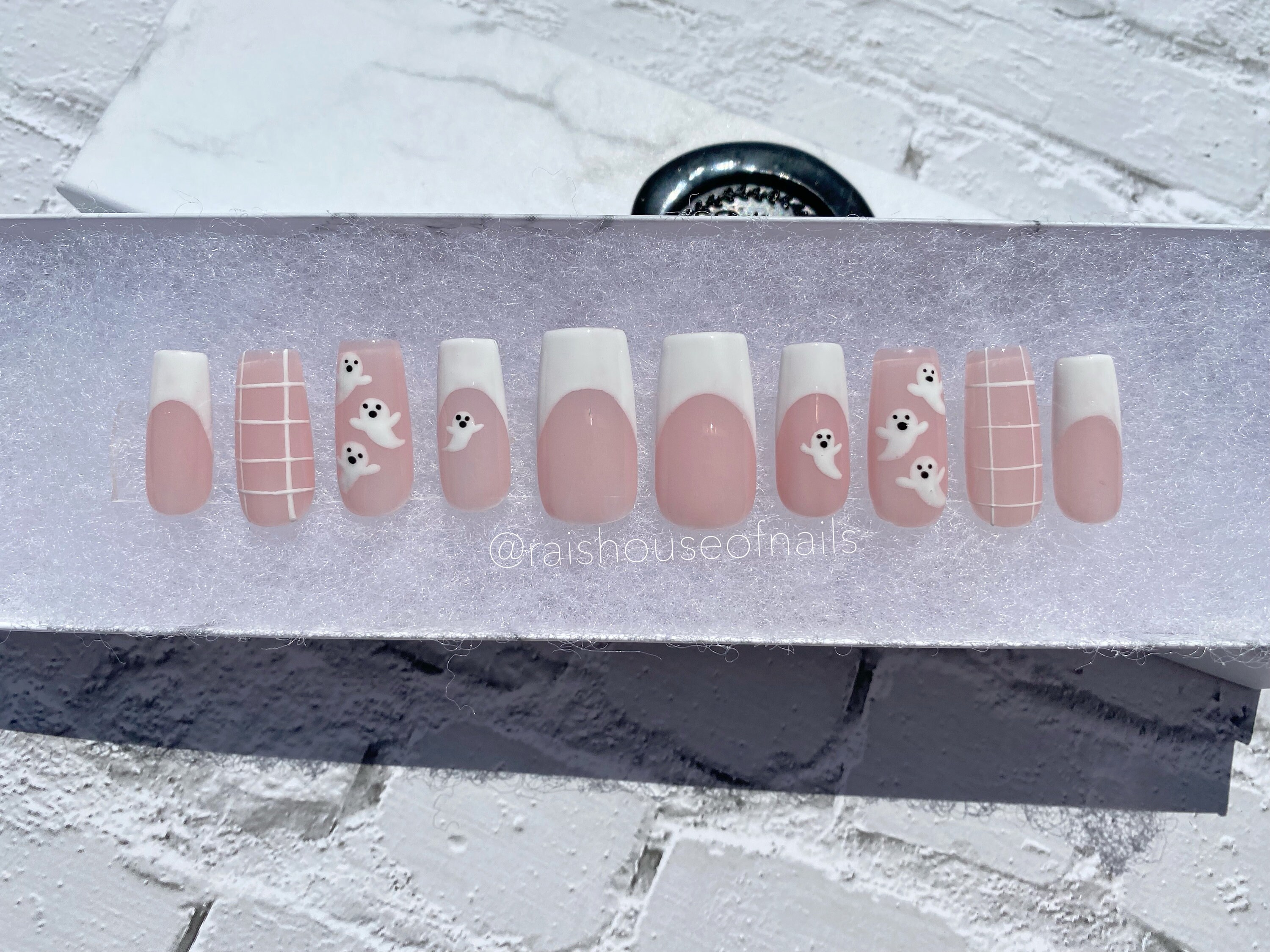 Halloween Ghosts Press on Nails White Spooky Nails Fake - Etsy