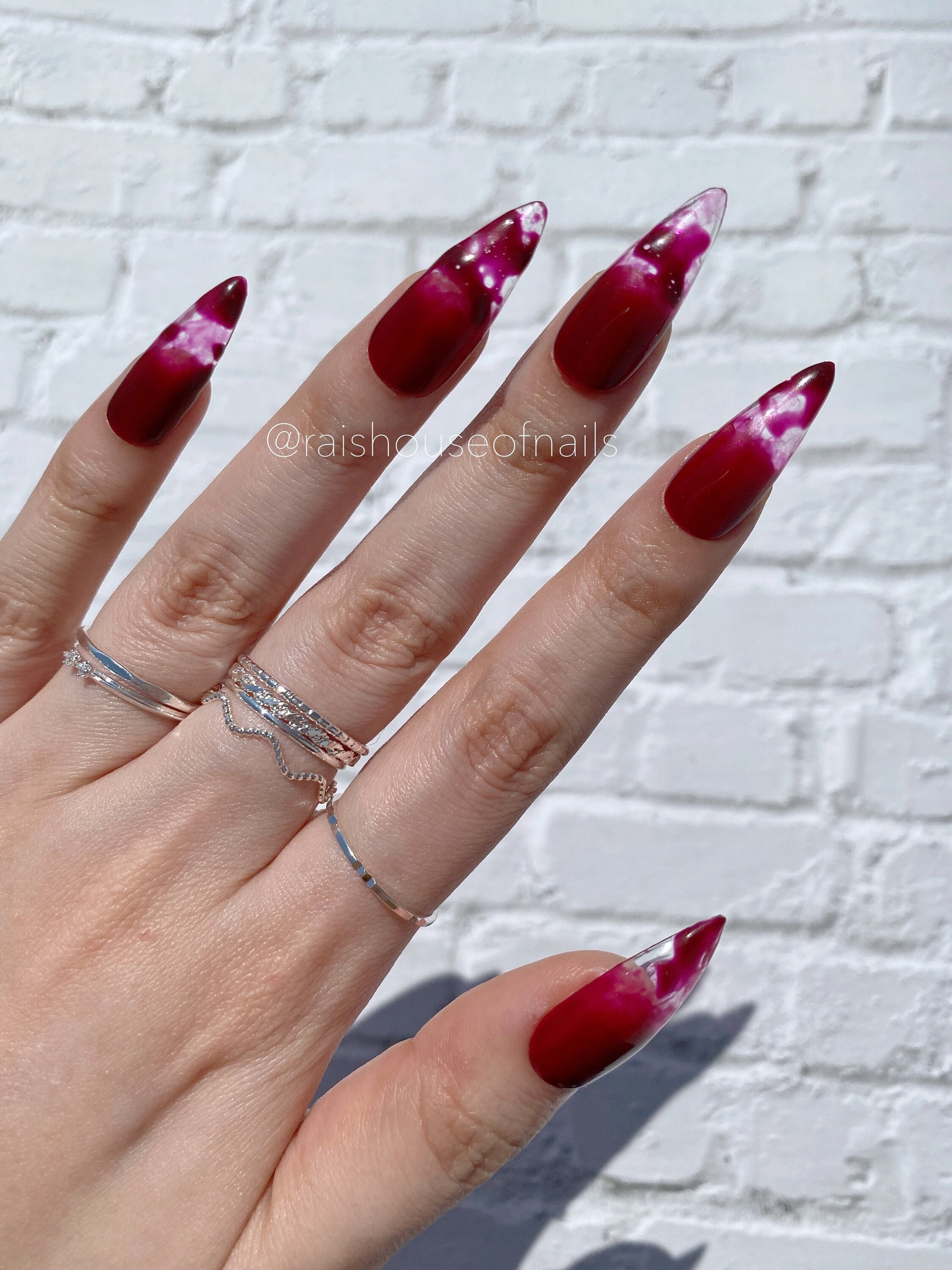 Halloween Press on Nails Bloody Claws Blood Splatter Red and Etsy