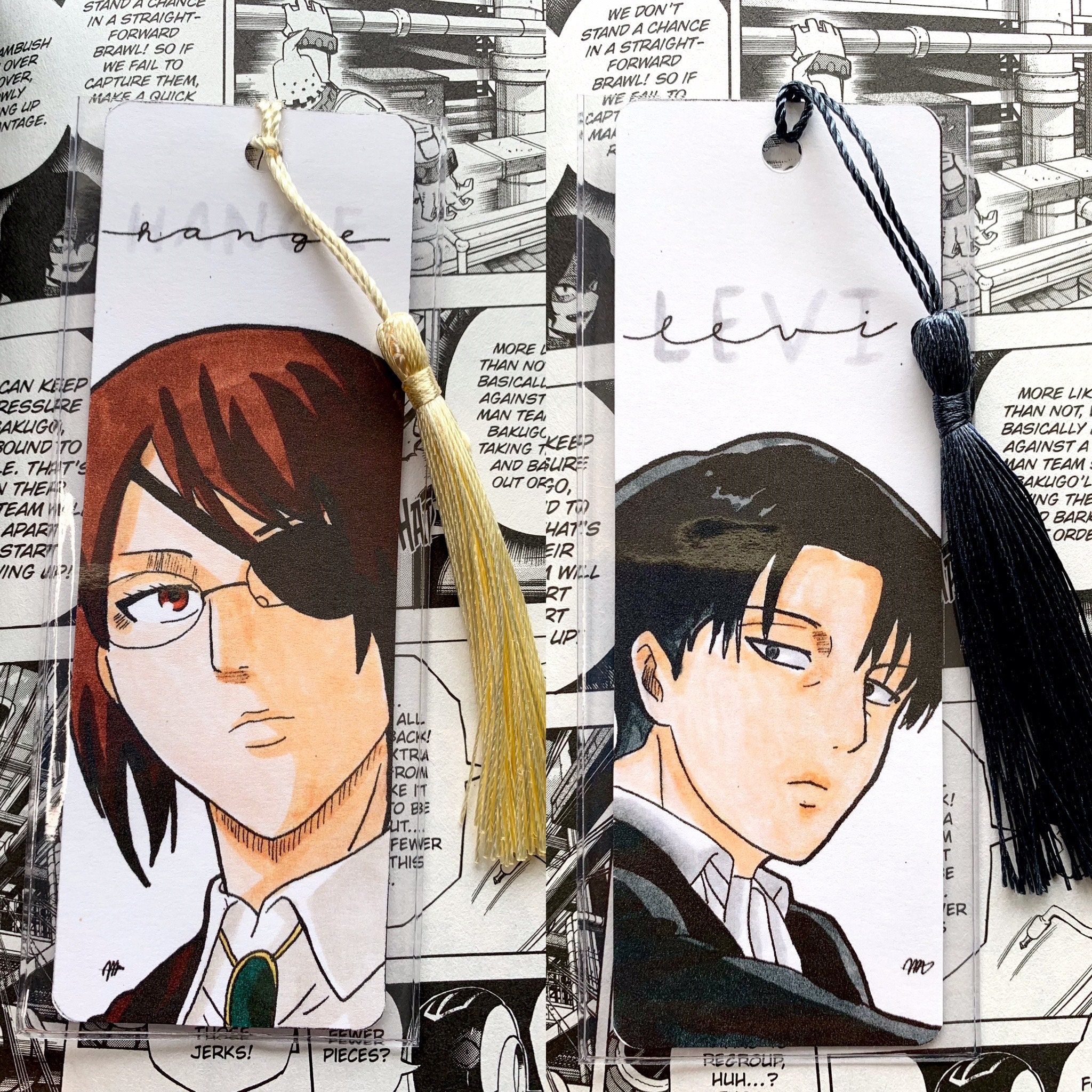 AOT Bookmarks attack on Titan Eren Mikasa Levi Armin | Etsy