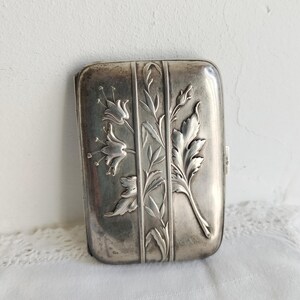 Etui porte cigarettes art nouveau métal argenté Charles Murat