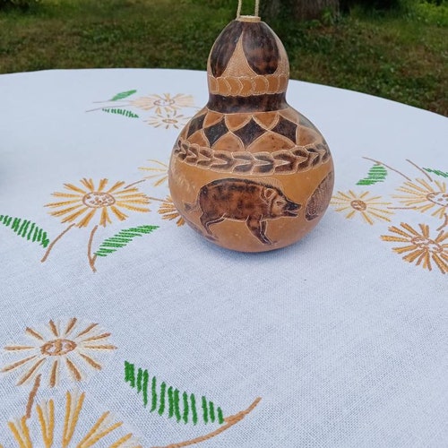 African calabash antiquity engraved shops and painted