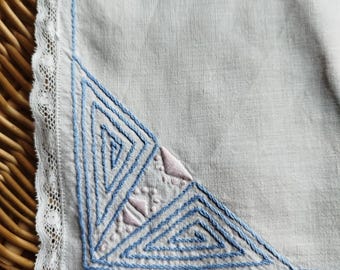 Vintage rectangular embroidered Art Deco placemat