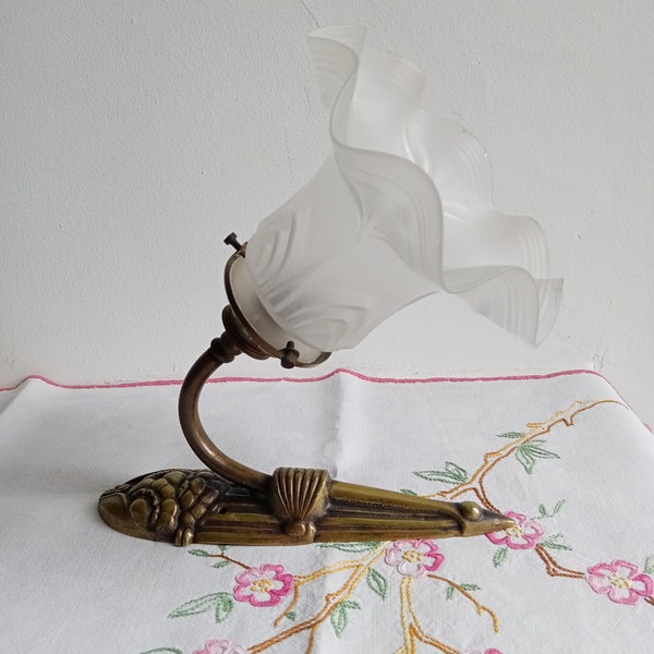 Lampe Applique Art Déco Tulipe - Abat-jour Style Napoléon - Globe - Occasion