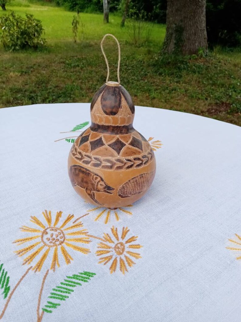 African calabash antiquity engraved shops and painted