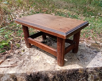 Vintage French wooden plant stand or small footrest