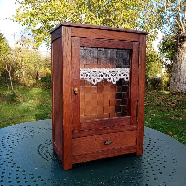 Vintage français armoire à pharmacie en bois