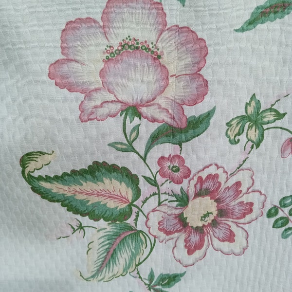 Vintage français double rideaux en tissu fleuri Romanex Boussac