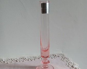 Vintage French soliflore in pink glass
