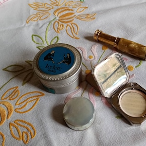 Lot of old makeup Powder compacts and perfume spray