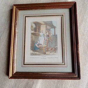 Vintage French framed print on the theme of old crafts Cries of London