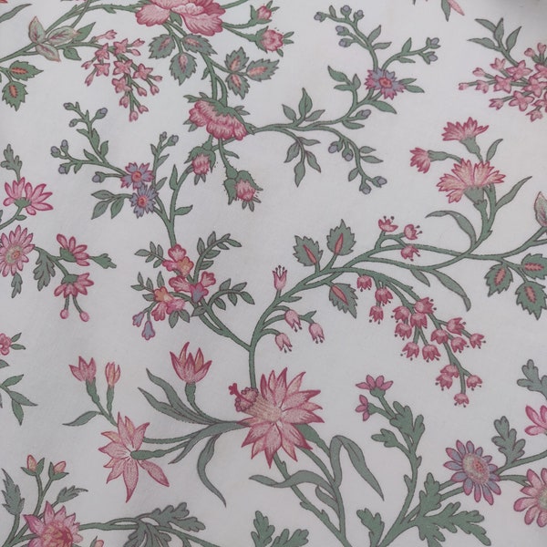 Rideau vintage français motif fleuri tissu Urge motif Figeac