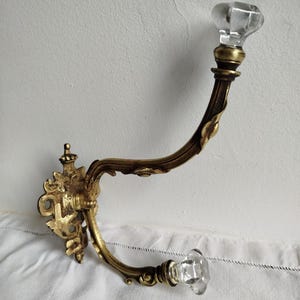 Patère et porte chapeau ancien en bronze et verre antiquité française