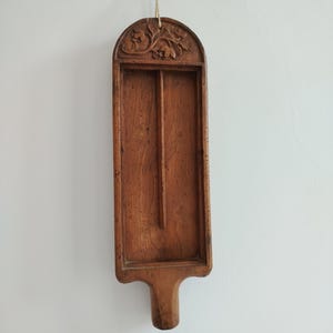 Antique carved wooden wall decoration, 19th century folk art