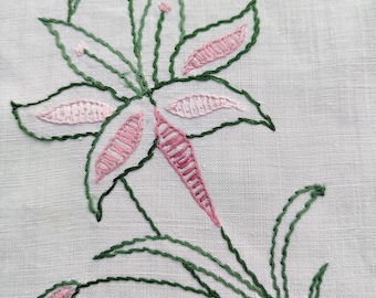 Napperon Ovale Brodé Jours De Venise – Lin Blanc – Fait Main – 38x58 Cm