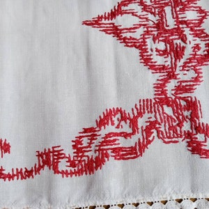 Vintage French hand-embroidered cross-stitch placemat image 4