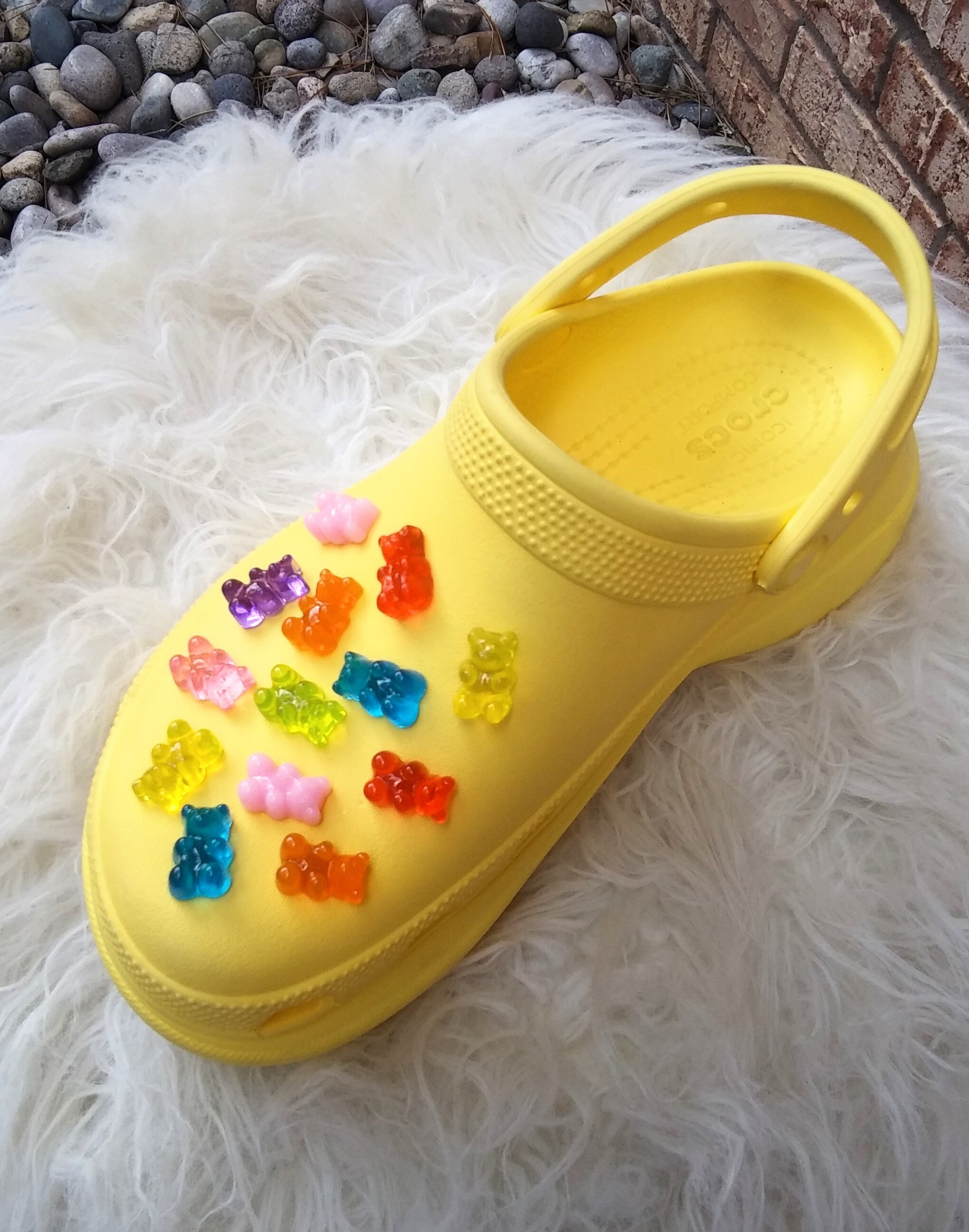 Resin gummy bear candy shoe charms for foam clogs pink Etsy