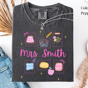 Custom Teacher Shirt, Comfort Colors® Teacher Shirt, Personalized Back to School Gift, Teacher Name Shirt, Cute New Teacher T-shirt