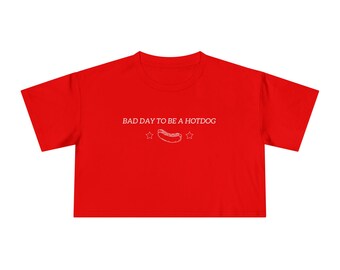 Bad Day for Hot Dogs Crop Top, Phillies Game Day Shirt, Philadelphia Phillies Crop Top, Ballpark Outfit, Game Day Crop Top