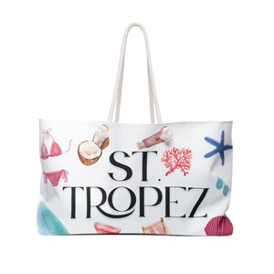 St. Tropez Wochenendtasche - Beach Vibes Tote, Reisetasche, Accessoire für einen Sommerurlaub, Luxus am Pool