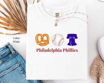 Comfort Colors Phillies tshirt, Phillies Tee, Gift for Philly Fan, Unisex, Phillies Baseball T-shirt, Baseball Tee, Phillies Throwback Tee