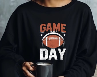 Game Day Sweatshirt, Super Bowl Hoodie, Game On Gift,American Football Fan Long Sleeve,Sport Lovers Gift,Super Bowl Party Shirt,Gift for Her