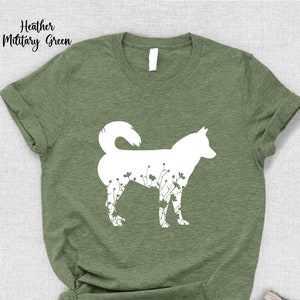Floral Husky Shirt, Funny Dog Tshirt, Husky Gifts, Dog Dad Shirt, Nature Outdoor Camping Shirt, Siberian Husky Mom Tshirt, Dog Mama Tee