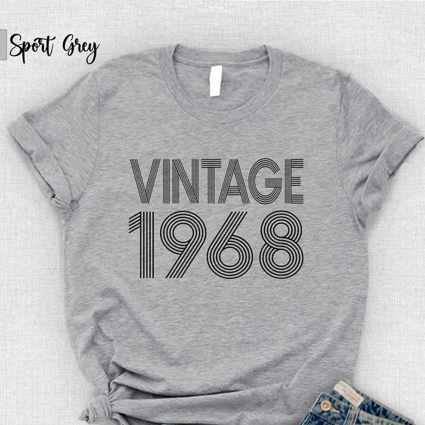 Vintage 1968 Shirt, 56th Birthday Gift For Women And Men, 1968 T-Shirt, Gift For Grandparents, 56th Birthday Tee, Fathers Day Grandpa Gift