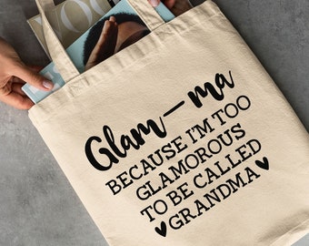 Glam-ma Definition Tote Bag,New Grandmother Gift,Canvas Tote Bag,Gift For Grandma,Mom Tote Bag,Mothers Day Tote Bag Gift,Grandma Gift Bag