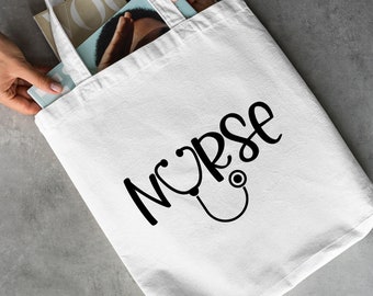 Nurse Tote Bag, Nurse Life Tote Bag, Nursing School Tote Bag, Unique Gift for Nurses, Canvas Tote Bag, Women Shoulder Bag, Shopping Bag