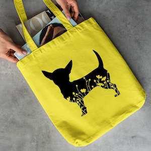 Chihuahua Tote Bag,Animal Lover Gift,Dog Mom Tote Bag,Cute Canvas Tote Bag,Dog Mom Gift,Large Shopping Bag,Chihuahua Gift,Dog Lover Tote Bag